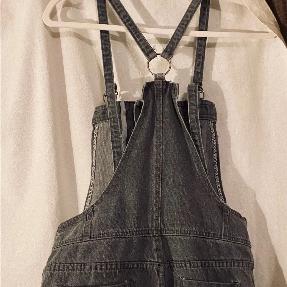Gray cactus 🌵 overalls with front pocket panels; hidden buttons are intact. - Picture 7 of 16